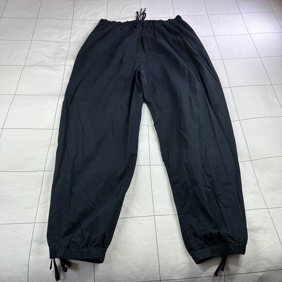 Abercrombie & Fitch Pants Women Large Black Jogger Cotton Baggy Ankle Drawstring - Picture 2 of 12